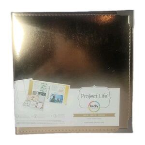 Becky Higgins Project Life Album 6x8, Gold, Includes 10 Card/Photo Insert Pages